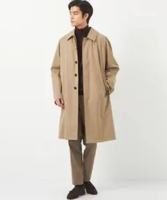 TWボンディング ギャバラグランステンカラーコート グリーンレーベルリラクシング