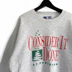 90s RUSSELL スウェット CONSIDER IT DONE グレーA8