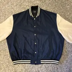 BEAMS HEART スタジャン ネイビー ホワイト L