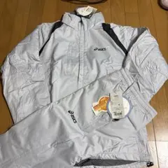 asics アシックス　ウインドブレーカーセット　新品未使用　シルバー　M