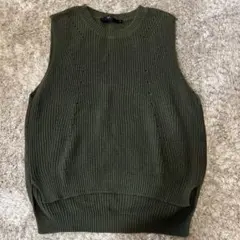 AZUL by moussy ノースリーブセーター ベストL オリーブグリーン