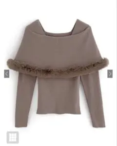 新品未使用品！　GRL ファー付きケープ風ニットトップス[an1344]