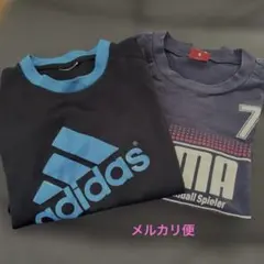 adidas PUMAスポーツTシャツ 130cm黒/青　長袖2着セット