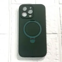 iPhone 15 Pro Max シリコン ケース スタンド付き グリーン