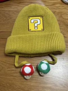 【ほぼ新品】USJ限定 スーパーマリオ ハテナブロック ニット帽