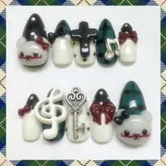 ネイルチップ 森ガール ウィッシュコア y2k 平成女児 ドットネイル グランジ