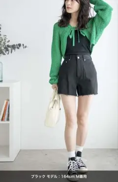 WEGO ブラックデニムショートパンツ Mサイズのサムネイル