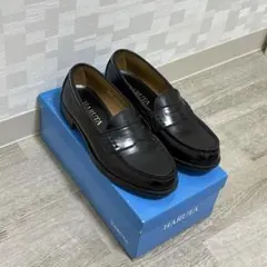 HARUTA ブラックレザー ローファー　22.5センチ EE