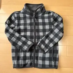 UNIQLO フリースジャケット 110 グレー系チェック