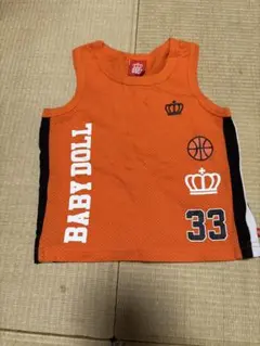 BABYDOLL Tシャツ 90cm オレンジメッシュ タンクトップ