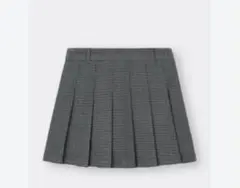 GU プリーツスカート チェック柄 グレー