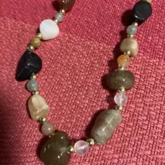 天然石 多種マルチカラーネックレス