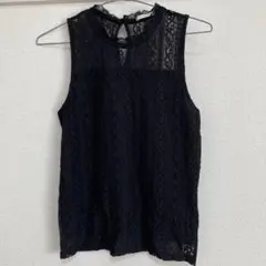 COLZA ノースリーブ レース トップス ブラック M