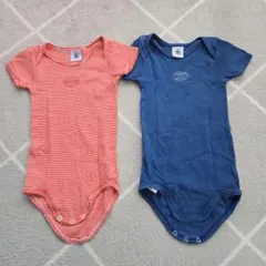 PETIT BATEAU 半袖ロンパース 2点セット 12m　74cm