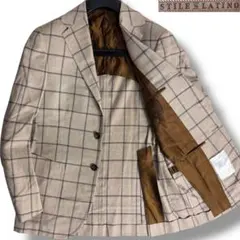 J7017新品 スティレラティーノ 現行ウールシルク インドーペーン柄ジャケット
