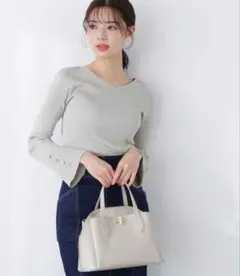 前後2Wayフレアスリーブリブニット プロポーションボディドレッシング