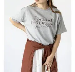 Lugnoncure ルノンキュール　接触冷感フロントロゴTシャツ　グレーのサムネイル