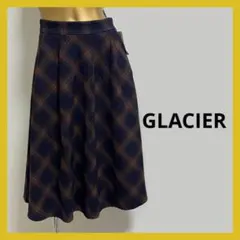 新品タグ付き GLACIER チェック柄 ロング フレアスカート Mのサムネイル