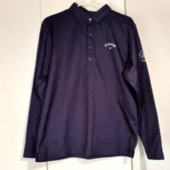 【美品】Callaway ネイビー 長袖ポロシャツ