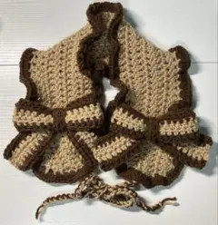 イヤーマフ ヘッドドレス リボン付き ブラウン 【ハンドメイド】