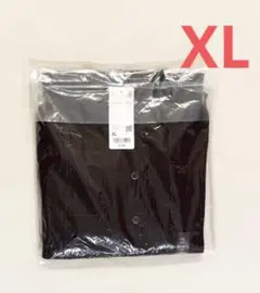 新品UNIQLOメリノブレンドリブポロカーディガンXLサイズ　ダークブラウン