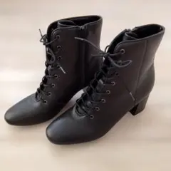 ブーツ　靴　レースアップブーツ 　24.0cm　　24　袴　卒業式　黒　革