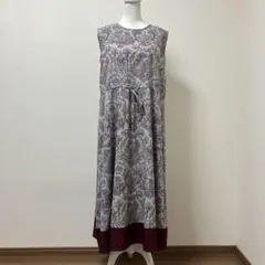 アクシーズファム　ロングワンピース ノースリーブ　風景　絵画風　春　可愛い