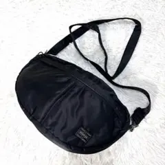 【美品】PORTER タンカー ハーフムーン 三日月 ショルダーバッグ ブラック