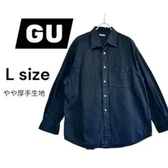 GU ブラック 長袖ブラウス Lサイズ