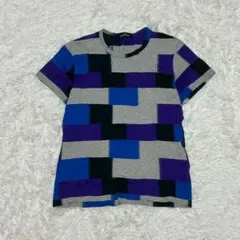 コムデギャルソン　Tシャツ　パッチワーク風　ブルーのサムネイル