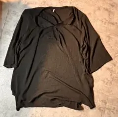 オーバーサイズ 黒 Vネック Tシャツ