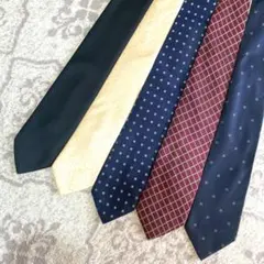 ネクタイ　5本セット 　通勤／ビジネス／就活／冠婚葬祭対応/シルク