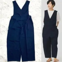 美品 群言堂【定価3万】インディゴ 大人のサロペット 乙女椿 ゆったり
