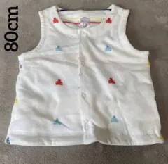 【美品】リバーシブルベスト babyGAP 約80サイズクマ柄ボーダー