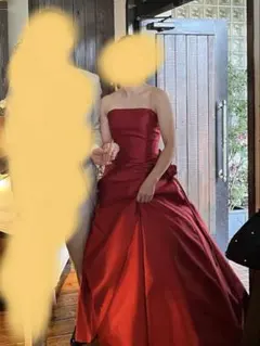 赤　カラードレス サテン