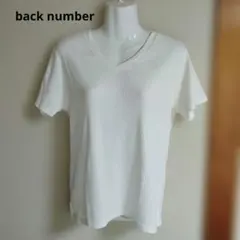 BACK NUMBER リブ Vネック 半袖 カットソー ホワイト Lのサムネイル