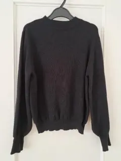 ニット セーター 長袖 ブラック シンプル L