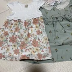 140 プティマイン　バースデイ　ママラク　ワンピース　花柄　フラワー