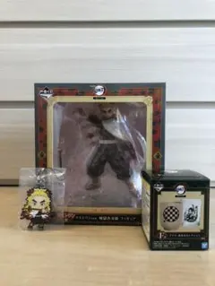 鬼滅の刃　1番くじラストワン賞＋F賞グラスとG賞ラバスト（煉獄杏寿郎3点セット）