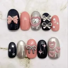 ネイルチップ オーダーページ ハートネイル リボンネイル 星ネイル スターネイル