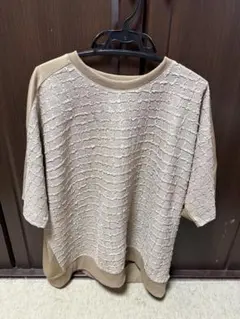 nano universe ベージュ オーバーサイズ Tシャツ