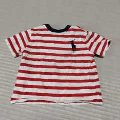 ラルフローレン　赤と白のストライプ Tシャツ 80サイズ