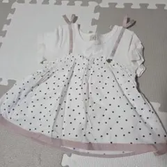 petit main♡ドット柄レイヤード風トップス♡90cmのサムネイル