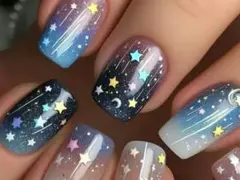 パステル星空デザイン ネイルチップ