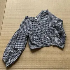 apres les cours チェック柄 クロップドシャツ