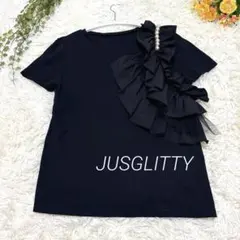 『美品』ジャスグリッティー アシンメトリーフリルパール付カットソー【2】のサムネイル