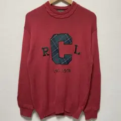 90s CHAPS ラルフローレン ケーブルニット チャップス 刺繍 セーター