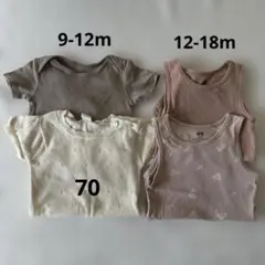 H&M バースデー　ロンパース 70 80 90 4枚セット