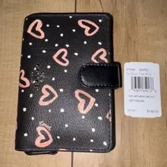 コーチ COACH 財布 レディース 二つ折り財布 ハート　ピンク　黒