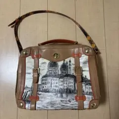 SONOVI ベネチア風景画 ショルダーバッグ チェック柄 ソノビ